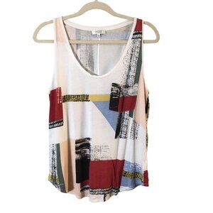 Babaton Aritzia Abstract Geometric Tank Top White